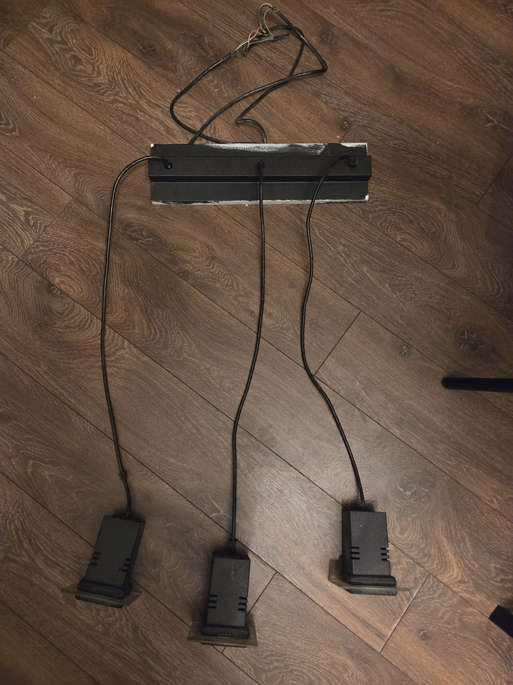 Triple Black LED Puck Light Panel with Power Cords
